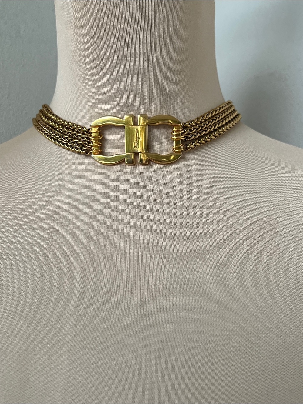 Salvatore Ferragamo Gancini Custom Choker Necklace 14.5-16” - Picture 6 of 6